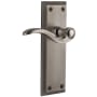 Grandeur Fifth Avenue Solid Brass Left Handed Non-Turning One-Sided Dummy with Bellagio Lever Antique Pewter