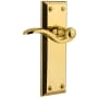 Grandeur Fifth Avenue Solid Brass Left Handed Non-Turning One-Sided Dummy with Bellagio Lever Polished Brass
