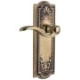 Grandeur Parthenon Solid Brass Rose Left Handed Single Dummy Lever with Bellagio Lever Vintage Brass