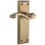 Grandeur Fifth Avenue Solid Brass Left Handed Non-Turning One-Sided Dummy with Portofino Lever Vintage Brass
