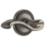 Grandeur Newport Solid Brass Rose Left Handed Passage Door Lever Set with Portofino Lever and 2-3/8" Backset Antique Pewter