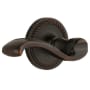 Grandeur Newport Solid Brass Rose Left Handed Privacy Door Lever Set with Portofino Lever and 2-3/8" Backset Timeless Bronze