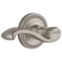 Grandeur Newport Solid Brass Rose Left Handed Privacy Door Lever Set with Portofino Lever and 2-3/8" Backset Satin Nickel