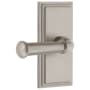 Grandeur Carre Solid Brass Rose Single Dummy Door Lever with Georgetown Lever Satin Nickel