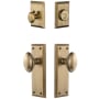 Grandeur Fifth Avenue Solid Brass Single Cylinder Keyed Entry Knobset and Deadbolt Combo Pack with Eden Prairie Knob and 2-3/8" Backset Vintage Brass