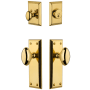 Grandeur Fifth Avenue Solid Brass Single Cylinder Keyed Entry Knobset and Deadbolt Combo Pack with Eden Prairie Knob and 2-3/8" Backset Lifetime Brass