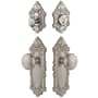 Grandeur Grande Victorian Solid Brass Single Cylinder Keyed Entry Knobset and Deadbolt Combo Pack with Fifth Avenue Knob and 2-3/8" Backset Satin Nickel