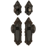 Grandeur Grande Victorian Solid Brass Single Cylinder Keyed Entry Knobset and Deadbolt Combo Pack with Grande Victorian Knob and 2-3/8" Backset Timeless Bronze