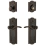 Grandeur Parthenon Solid Brass Right Handed Single Cylinder Keyed Entry Leverset and Deadbolt Combo Pack with Bellagio Lever and 2-3/8" Backset Timeless Bronze