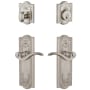 Grandeur Parthenon Solid Brass Right Handed Single Cylinder Keyed Entry Leverset and Deadbolt Combo Pack with Bellagio Lever and 2-3/8" Backset Satin Nickel