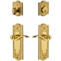 Grandeur Parthenon Solid Brass Right Handed Single Cylinder Keyed Entry Leverset and Deadbolt Combo Pack with Bellagio Lever and 2-3/8" Backset Lifetime Brass