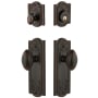 Grandeur Parthenon Solid Brass Single Cylinder Keyed Entry Knobset and Deadbolt Combo Pack with Eden Prairie Knob and 2-3/8" Backset Timeless Bronze
