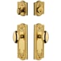 Grandeur Parthenon Solid Brass Single Cylinder Keyed Entry Knobset and Deadbolt Combo Pack with Eden Prairie Knob and 2-3/8" Backset Lifetime Brass