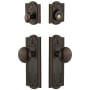 Grandeur Parthenon Solid Brass Single Cylinder Keyed Entry Knobset and Deadbolt Combo Pack with Fifth Avenue Knob and 2-3/8" Backset Timeless Bronze