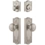Grandeur Parthenon Solid Brass Single Cylinder Keyed Entry Knobset and Deadbolt Combo Pack with Fifth Avenue Knob and 2-3/8" Backset Satin Nickel