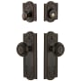 Grandeur Parthenon Solid Brass Single Cylinder Keyed Entry Knobset and Deadbolt Combo Pack with Parthenon Knob and 2-3/8" Backset Timeless Bronze