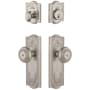 Grandeur Parthenon Solid Brass Single Cylinder Keyed Entry Knobset and Deadbolt Combo Pack with Parthenon Knob and 2-3/8" Backset Satin Nickel