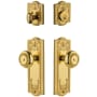 Grandeur Parthenon Solid Brass Single Cylinder Keyed Entry Knobset and Deadbolt Combo Pack with Parthenon Knob and 2-3/8" Backset Lifetime Brass