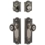 Grandeur Parthenon Solid Brass Single Cylinder Keyed Entry Knobset and Deadbolt Combo Pack with Parthenon Knob and 2-3/8" Backset Antique Pewter
