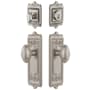 Grandeur Windsor Solid Brass Single Cylinder Keyed Entry Knobset and Deadbolt Combo Pack with Eden Prairie Knob and 2-3/8" Backset Satin Nickel