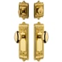 Grandeur Windsor Solid Brass Single Cylinder Keyed Entry Knobset and Deadbolt Combo Pack with Eden Prairie Knob and 2-3/8" Backset Lifetime Brass