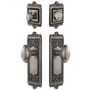 Grandeur Windsor Solid Brass Single Cylinder Keyed Entry Knobset and Deadbolt Combo Pack with Eden Prairie Knob and 2-3/8" Backset Antique Pewter