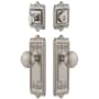 Grandeur Windsor Solid Brass Single Cylinder Keyed Entry Knobset and Deadbolt Combo Pack with Fifth Avenue Knob and 2-3/8" Backset Satin Nickel