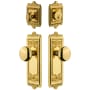 Grandeur Windsor Solid Brass Single Cylinder Keyed Entry Knobset and Deadbolt Combo Pack with Fifth Avenue Knob and 2-3/8" Backset Lifetime Brass