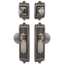 Grandeur Windsor Solid Brass Single Cylinder Keyed Entry Knobset and Deadbolt Combo Pack with Fifth Avenue Knob and 2-3/8" Backset Antique Pewter