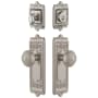 Grandeur Windsor Solid Brass Single Cylinder Keyed Entry Knobset and Deadbolt Combo Pack with Windsor Knob and 2-3/8" Backset Satin Nickel