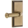 Grandeur Carre Solid Brass Rose Single Dummy Door Lever with Georgetown Lever Vintage Brass
