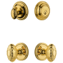 Grandeur Georgetown Solid Brass Single Cylinder Keyed Entry Knobset and Deadbolt Combo Pack with Grande Victorian Knob and 2-3/8" Backset Lifetime Brass