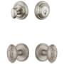 Grandeur Georgetown Solid Brass Single Cylinder Keyed Entry Knobset and Deadbolt Combo Pack with Grande Victorian Knob and 2-3/8" Backset Satin Nickel