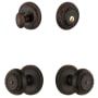 Grandeur Newport Solid Brass Single Cylinder Keyed Entry Knobset and Deadbolt Combo Pack with Parthenon Knob and 2-3/8" Backset Timeless Bronze