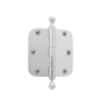 Grandeur 3.5 x 3.5 Inch Plain Bearing 5/8" Radius Corner Mortise Door Hinge with Acorn Finial - Single Hinge Bright Chrome