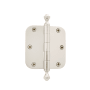 Grandeur 3.5 x 3.5 Inch Plain Bearing 5/8" Radius Corner Mortise Door Hinge with Acorn Finial - Single Hinge Polished Nickel