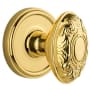 Grandeur Georgetown Solid Brass Rose Dummy Knob Set with Grande Victorian Knob Lifetime Brass