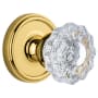 Grandeur Georgetown Solid Brass Rose Privacy Knob Set with Versailles Crystal Knob and 2-3/8" Backset Lifetime Brass