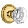 Grandeur Newport Solid Brass Rose Single Dummy Door Knob with Chambord Crystal Knob Lifetime Brass