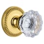 Grandeur Newport Solid Brass Rose Single Dummy Door Knob with Fontainebleau Crystal Knob Lifetime Brass