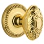 Grandeur Newport Solid Brass Rose Privacy Door Knob Set with Grande Victorian Knob and 2-3/8" Backset Lifetime Brass