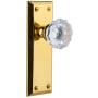 Grandeur Fifth Avenue Solid Brass Rose Single Dummy Door Knob with Fontainebleau Crystal Knob Lifetime Brass