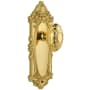 Grandeur Grande Victorian Solid Brass Rose Dummy Knob Set with Grande Victorian Knob Lifetime Brass