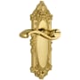 Grandeur Grande Victorian Solid Brass Rose Right Handed Privacy Door Lever Set with Portofino Lever and 2-3/8" Backset Lifetime Brass