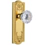 Grandeur Parthenon Solid Brass Rose Passage Door Knob Set with Fontainebleau Crystal Knob and 2-3/8" Backset Lifetime Brass