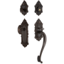 Grandeur Grande Victorian Solid Brass Rose Keyed Entry Single Cylinder Sectional "S" Grip Handleset with Grande Victorian Knob and 2-3/8" Backset Timeless Bronze
