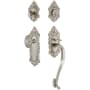 Grandeur Grande Victorian Solid Brass Rose Keyed Entry Single Cylinder Sectional "S" Grip Handleset with Grande Victorian Knob and 2-3/8" Backset Satin Nickel