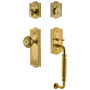 Grandeur Parthenon Solid Brass Sectional Single Cylinder Keyed Entry Handleset with Parthenon Interior Knob and 2-3/8" Backset Lifetime Brass