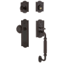 Grandeur Parthenon Solid Brass Sectional Single Cylinder Keyed Entry Handleset with Parthenon Interior Knob and 2-3/8" Backset Timeless Bronze