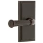 Grandeur Carre Solid Brass Rose Dummy Door Lever Set with Georgetown Lever Timeless Bronze
